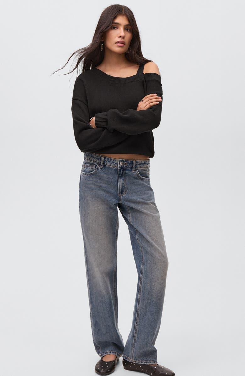 MANGO TEEN Off the Shoulder Cotton Sweater, Alternate, color, 