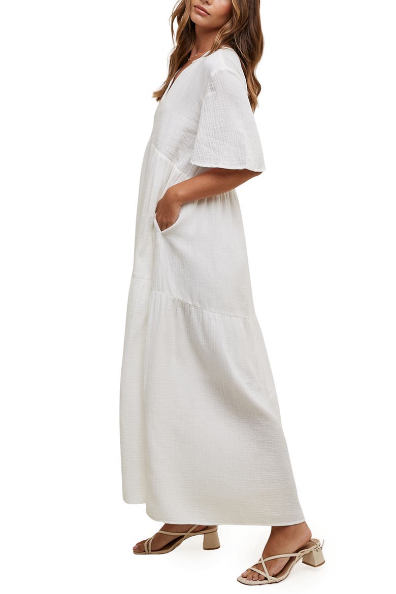 Cotton Gauze Maxi Dress, Alternate, color, WHITE