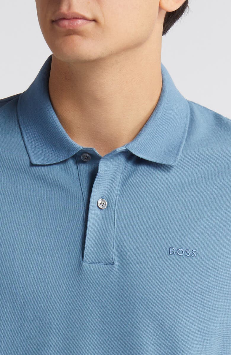 BOSS Pallas Cotton Polo, Alternate, color, Light Blue