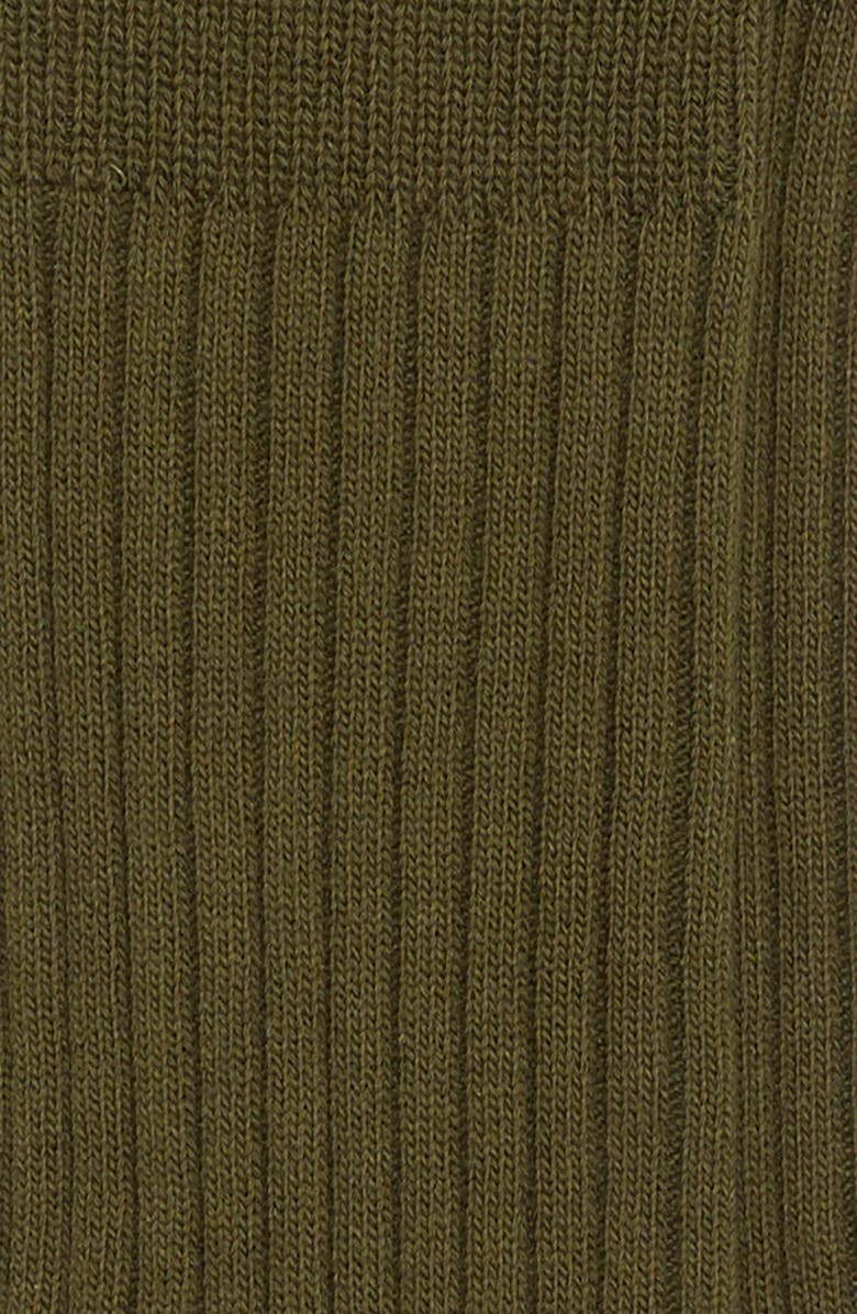 Nordstrom Ribbed Cotton Blend Socks, Alternate, color, Olive
