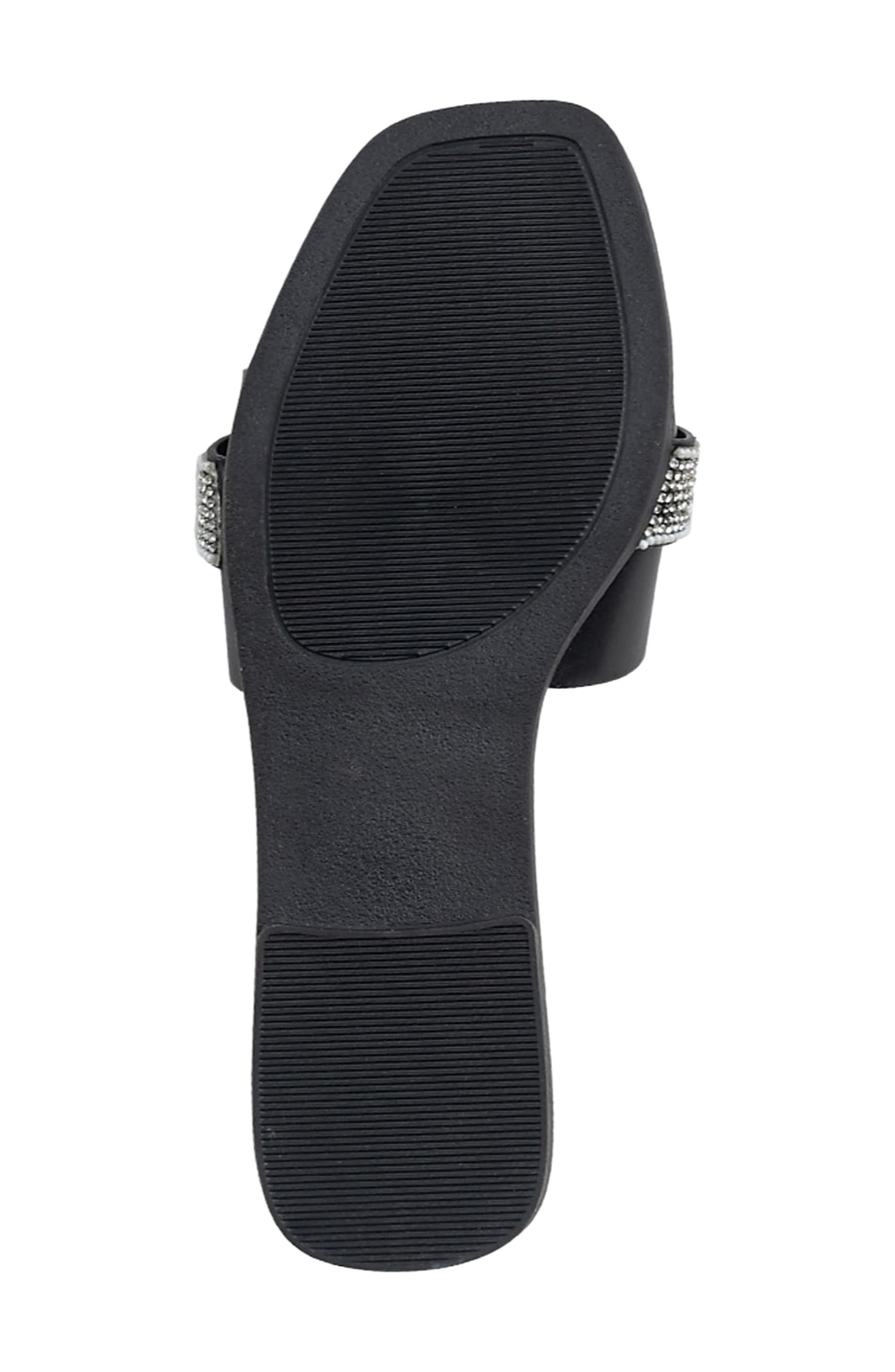 bebe Rhinestone Slide Sandal, Alternate, color, 