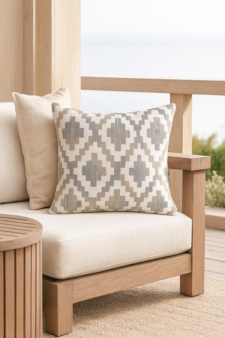 Terra Diamond Pillow, Alternate, color, Natural Beige