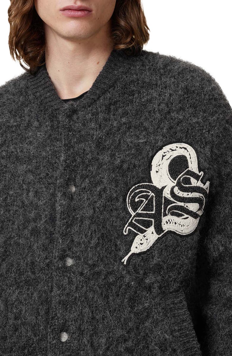 AllSaints Jackson Graphic Cardigan, Alternate, color, 