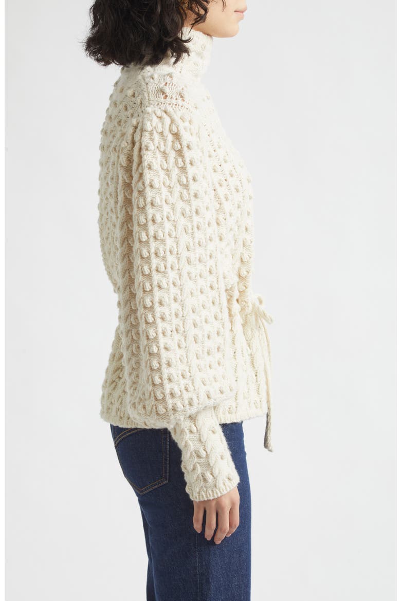 Valiant Wool Bauble Turtleneck Sweater, Alternate, color, CREAM