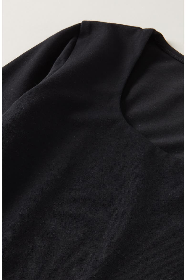 Kids' Cotton Scoop Neck T-Shirt, Alternate, color, BLACK