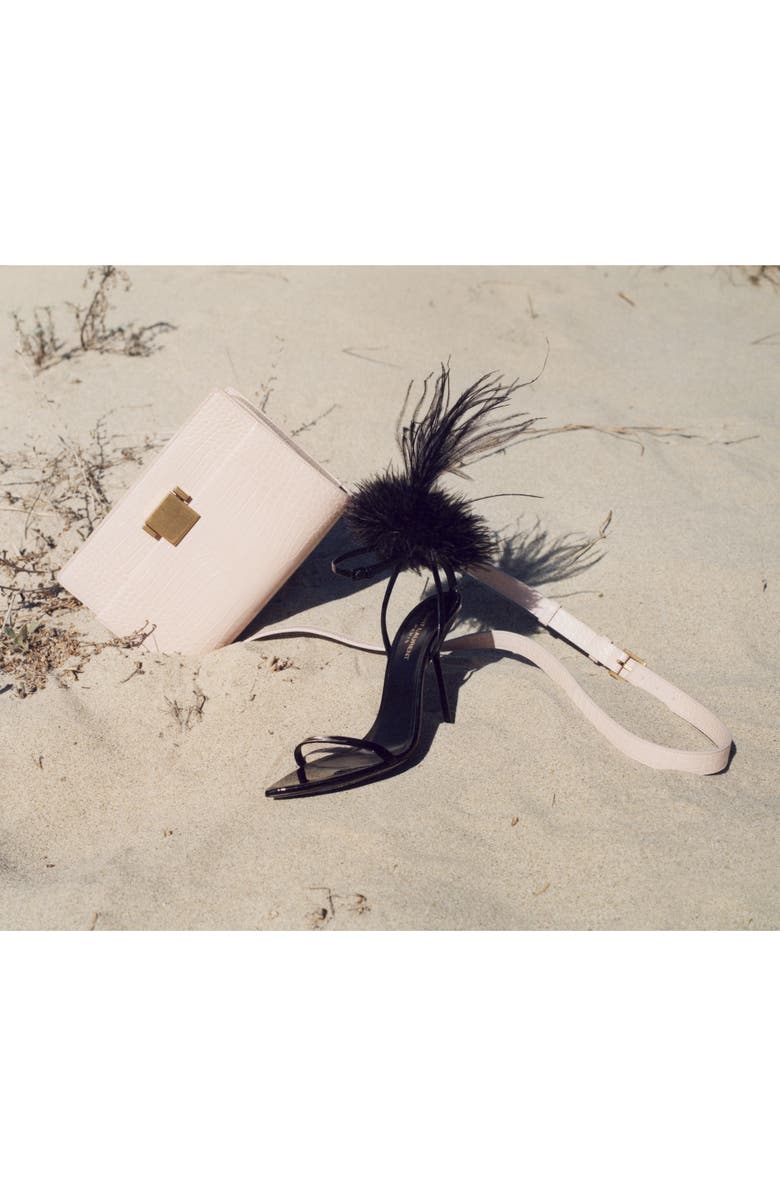 Saint Laurent Inez Embellished Ankle Strap Sandals, Alternate, color,