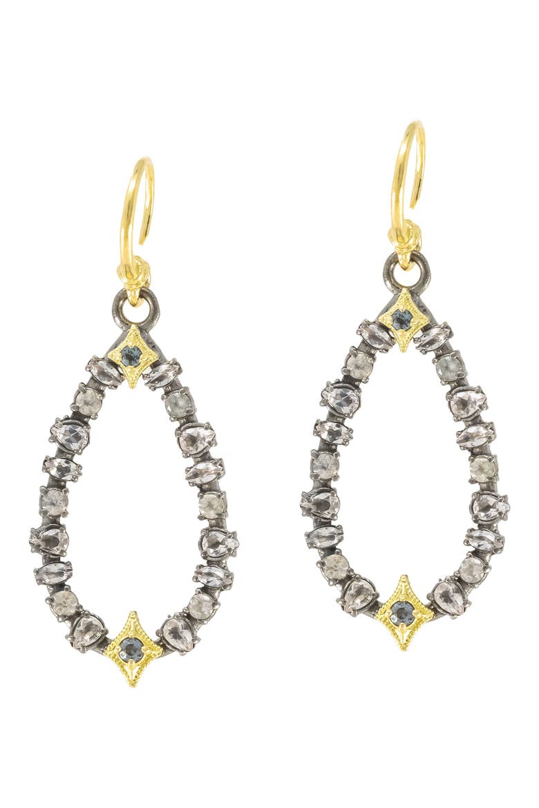 Spinel & Morganite Drop Earrings, Main, color, SILVER/ GOLD
