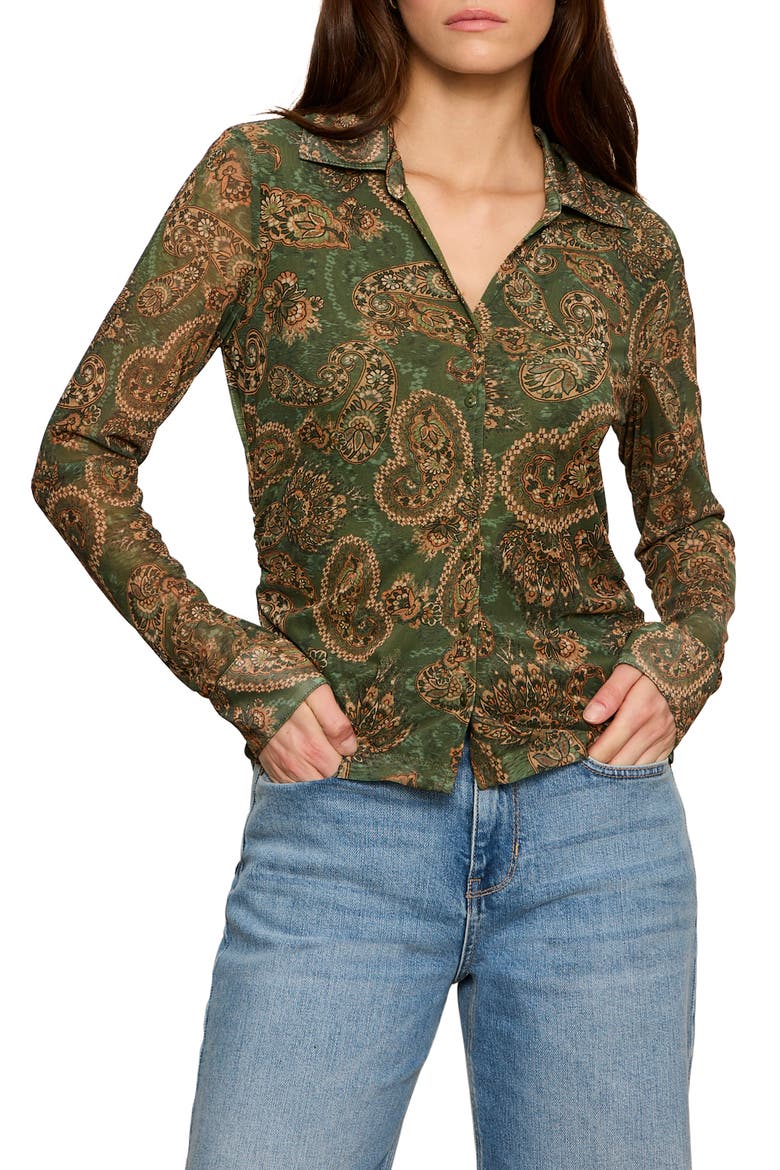 Juno Front Button Top, Main, color, DECO GREEN