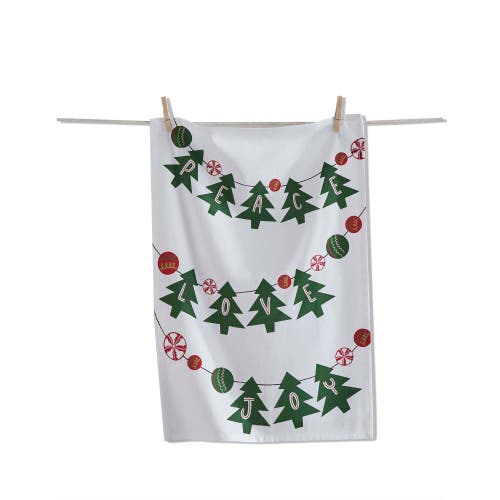 Tag Peace Love Joy Tree Dishtowel In Multi