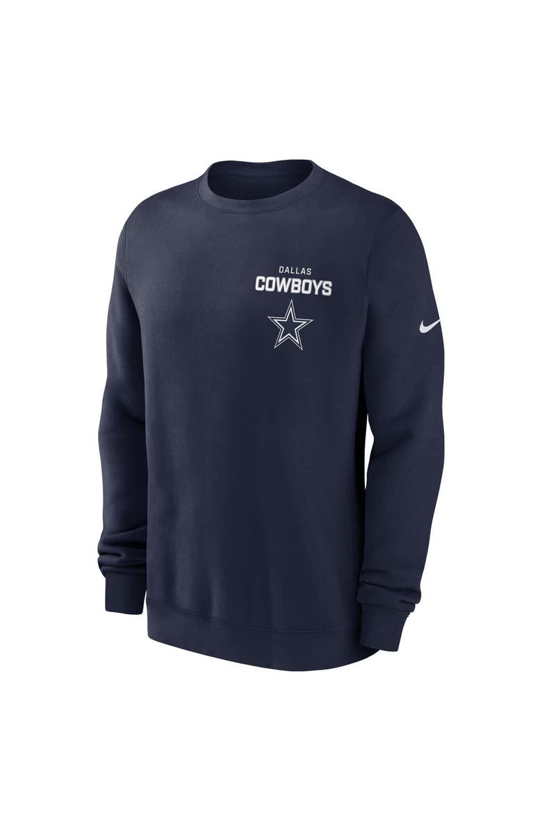Nike Men's Nike Navy Dallas Cowboys Primetime Club Fleece Pullover Sweatshirt, Alternate, color, Navy