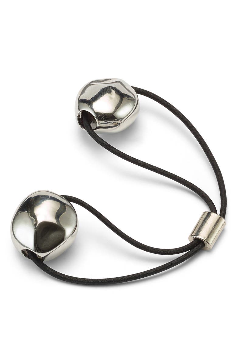 LELET NY Zoe Knocker Hair Tie, Main, color, Rhodium