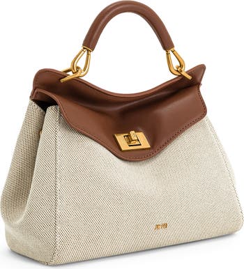 Large Elise Faux Leather Top Handle Bag