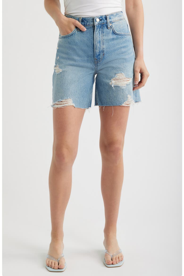 Raye Relaxed Denim Shorts, Main, color, PAIDGE