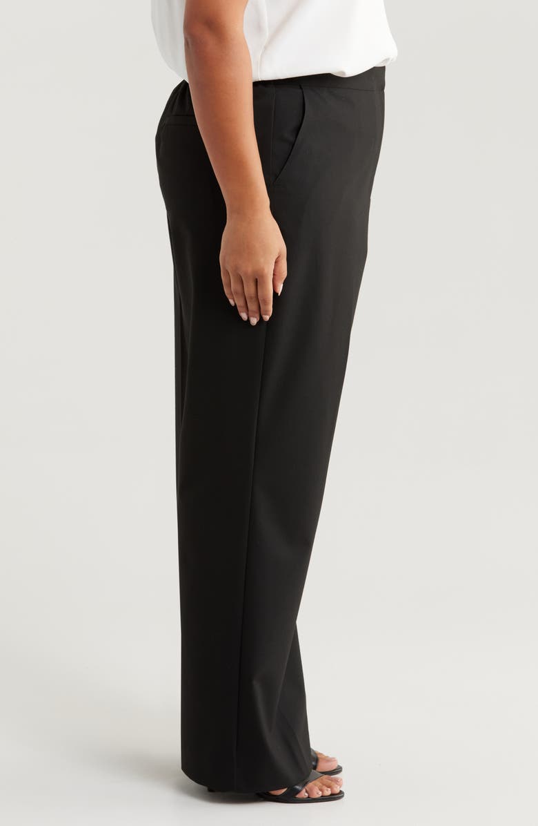 Nordstrom Elastic Waist Crop Straight Leg Pants, Alternate, color, Black