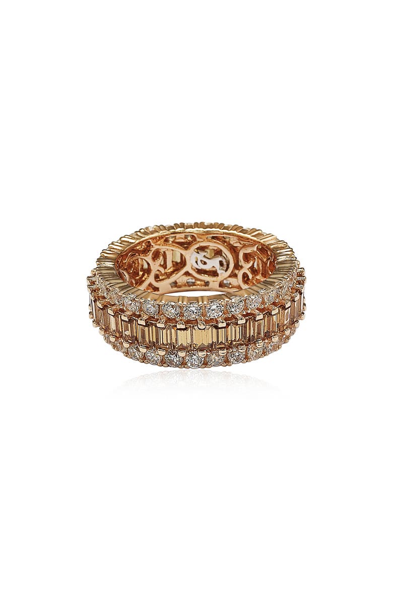 SUZY LEVIAN Eternity Cubic Zirconia Band Ring, Main, color, Brown