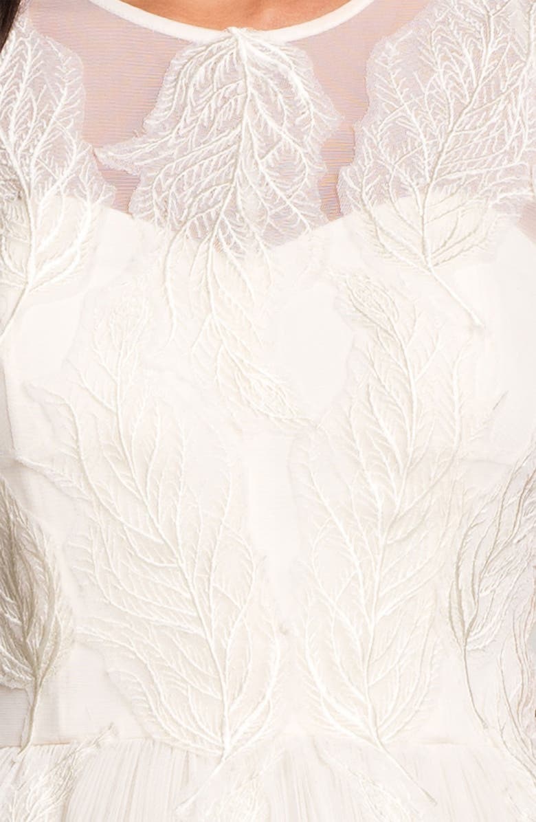 Ted Baker London 'Miyaa' Embroidered Mesh Fit & Flare Dress, Alternate, color, 