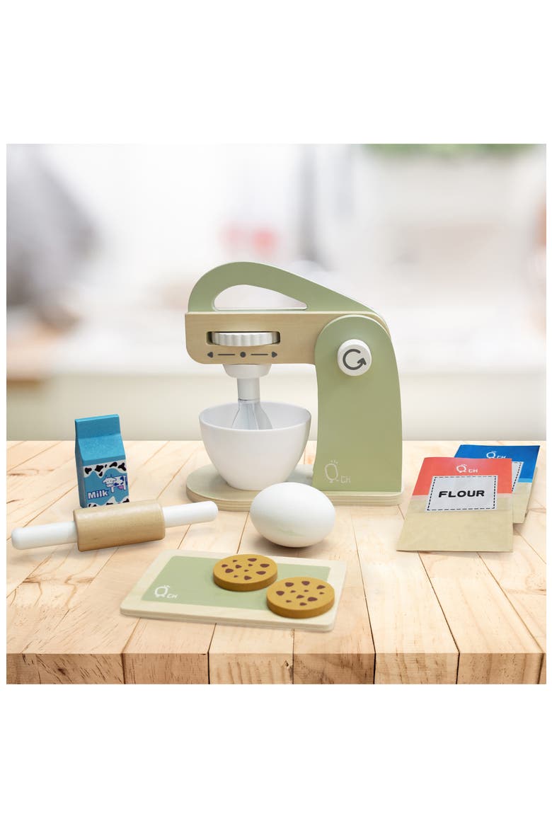 Little Chef Frankfurt 10-Piece Wood Mixer Set, Alternate, color, GREEN