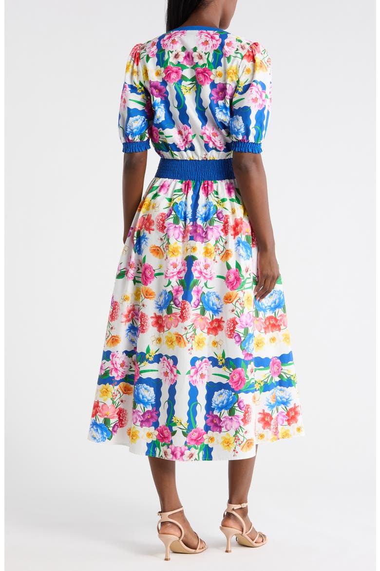 The Ziggy Floral Print Midi Dress, Alternate, color, SCALLOP FLORAL PRINT