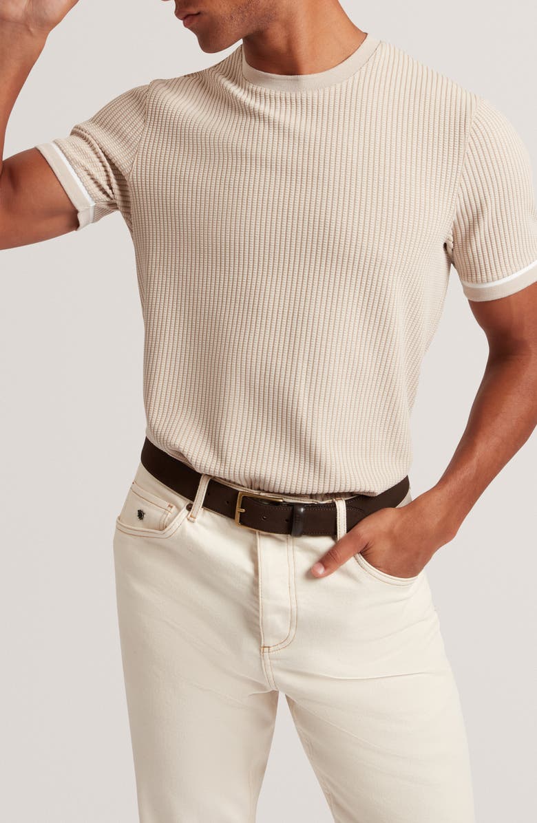 Ted Baker Ivanan Textured T-Shirt, Main, color, Taupe