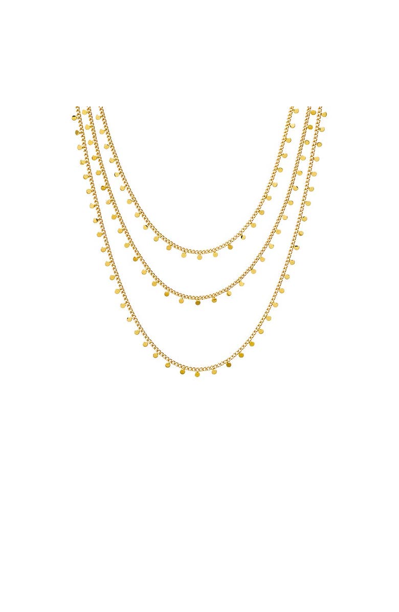 BY ADINA EDEN Solid Dangling Discs Cuban Link Necklace Combo Set, Main, color,