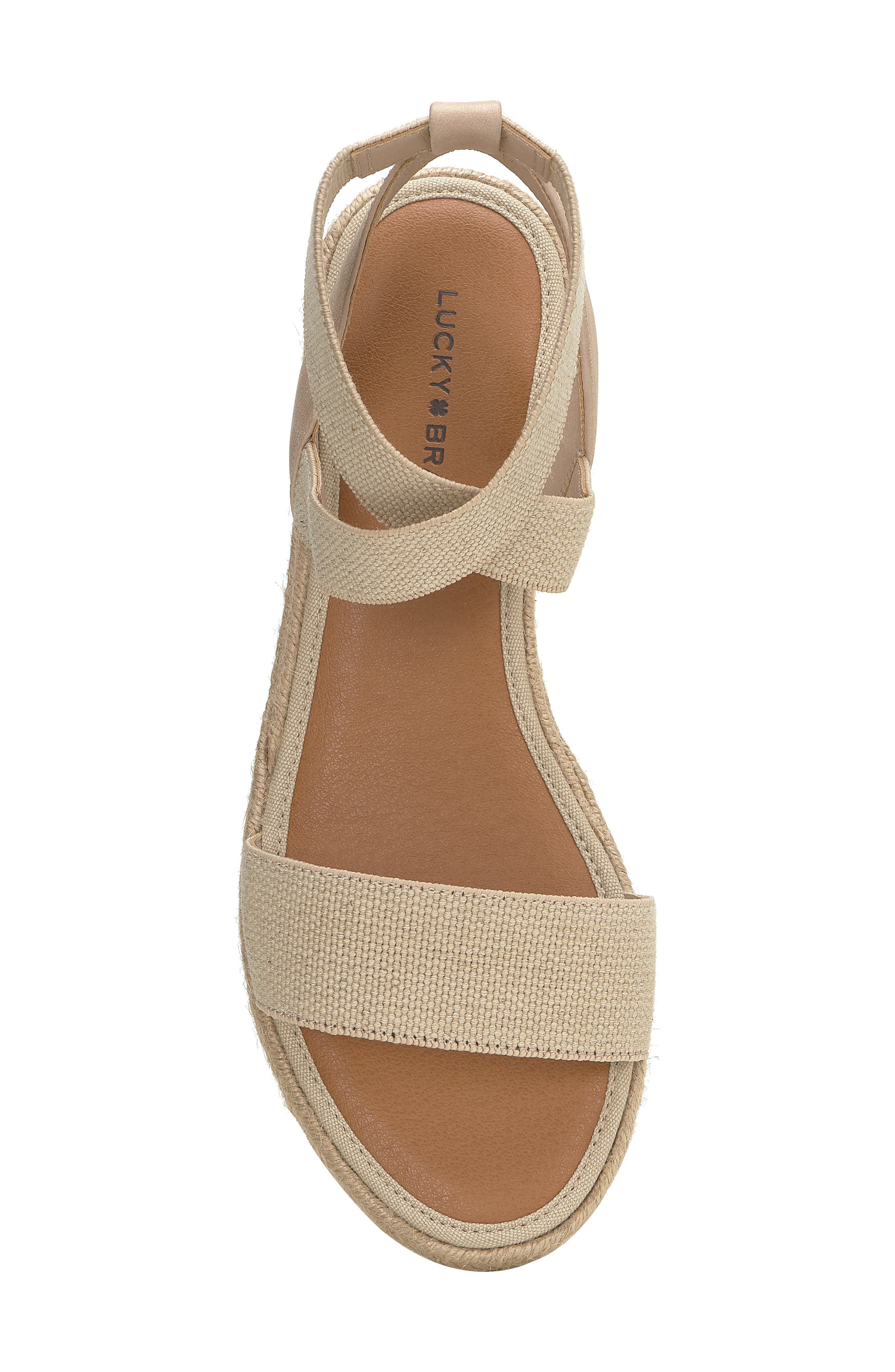 Lucky Brand Thimba Ankle Wrap Espadrille Sandal, Alternate, color, Natural/ Smok Linels