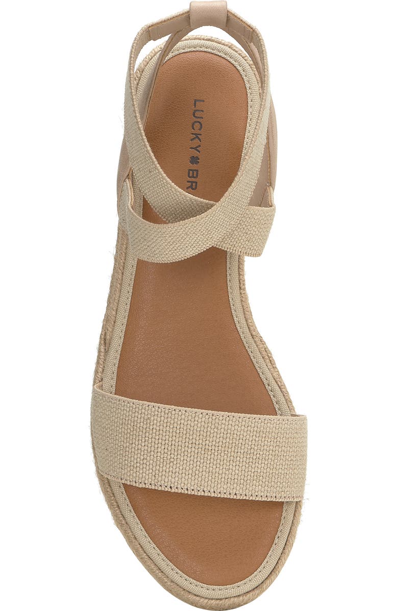 Lucky Brand Thimba Ankle Wrap Espadrille Sandal, Alternate, color, Natural/ Smok Linels