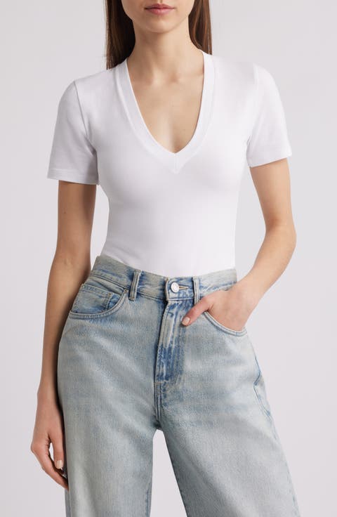 Super Stretch Deep V-Neck Bodysuit