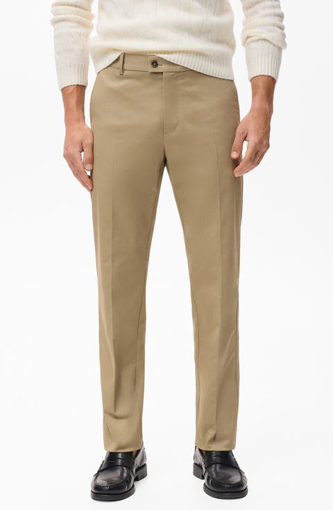 Slim Fit Stretch Cotton Twill Pants