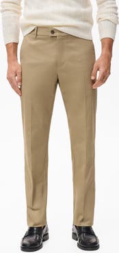 MANGO Slim Fit Stretch Cotton Twill Pants