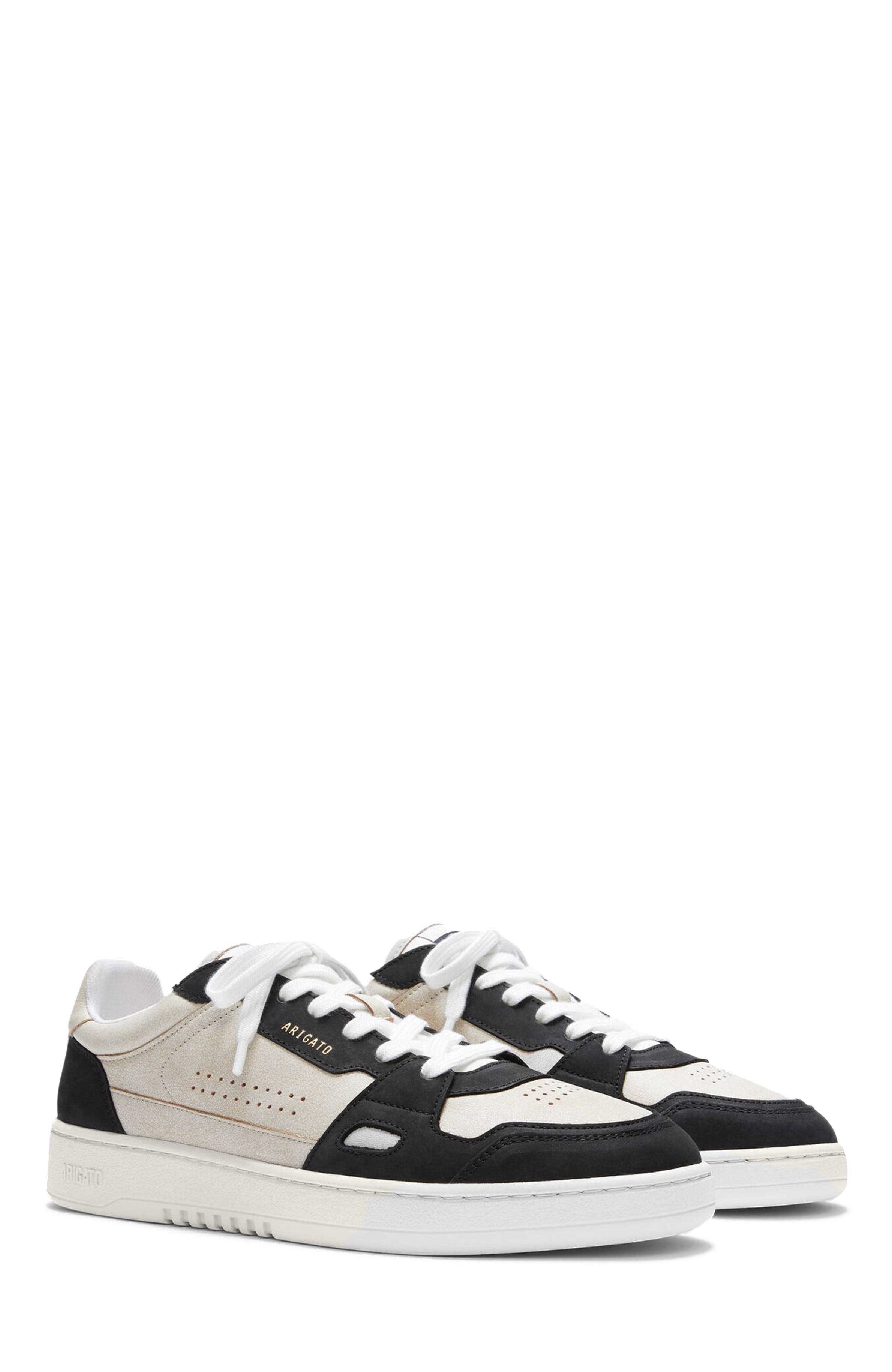 Axel Arigato Dice Lo Cracked Leather Sneaker, Alternate, color, Beige/Black