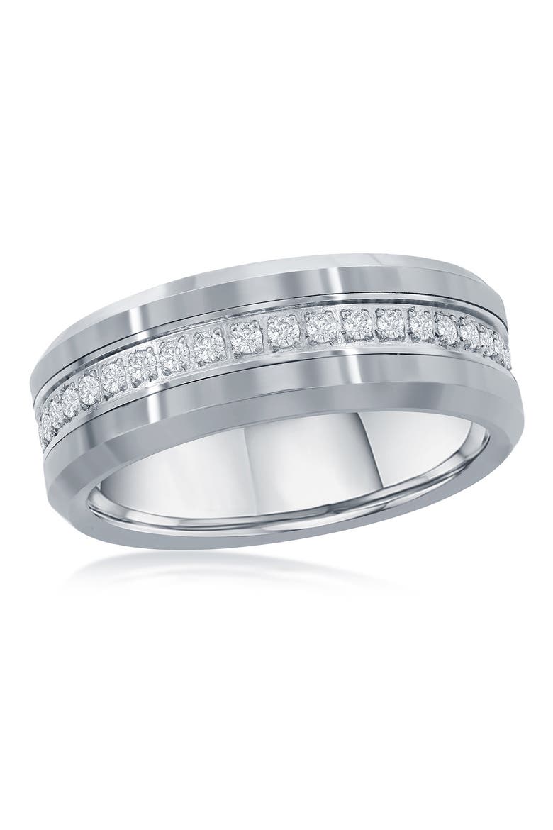 CZ Tungsten Eternity Band, Main, color, SILVER