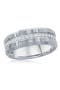 Mens' Black & Blue Tungsten Cubic Zirconia Band Ring