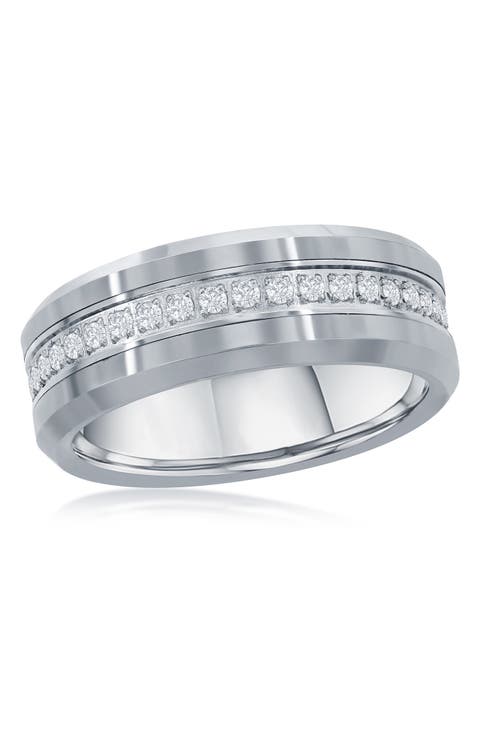 CZ Tungsten Eternity Band