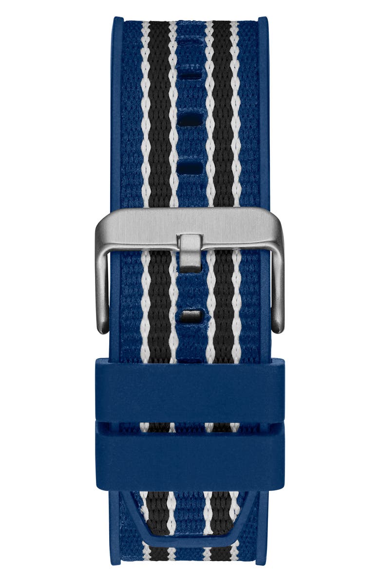 GUESS Multifunction Nylon and Silicone Strap Watch, 48mm, Alternate, color, 
