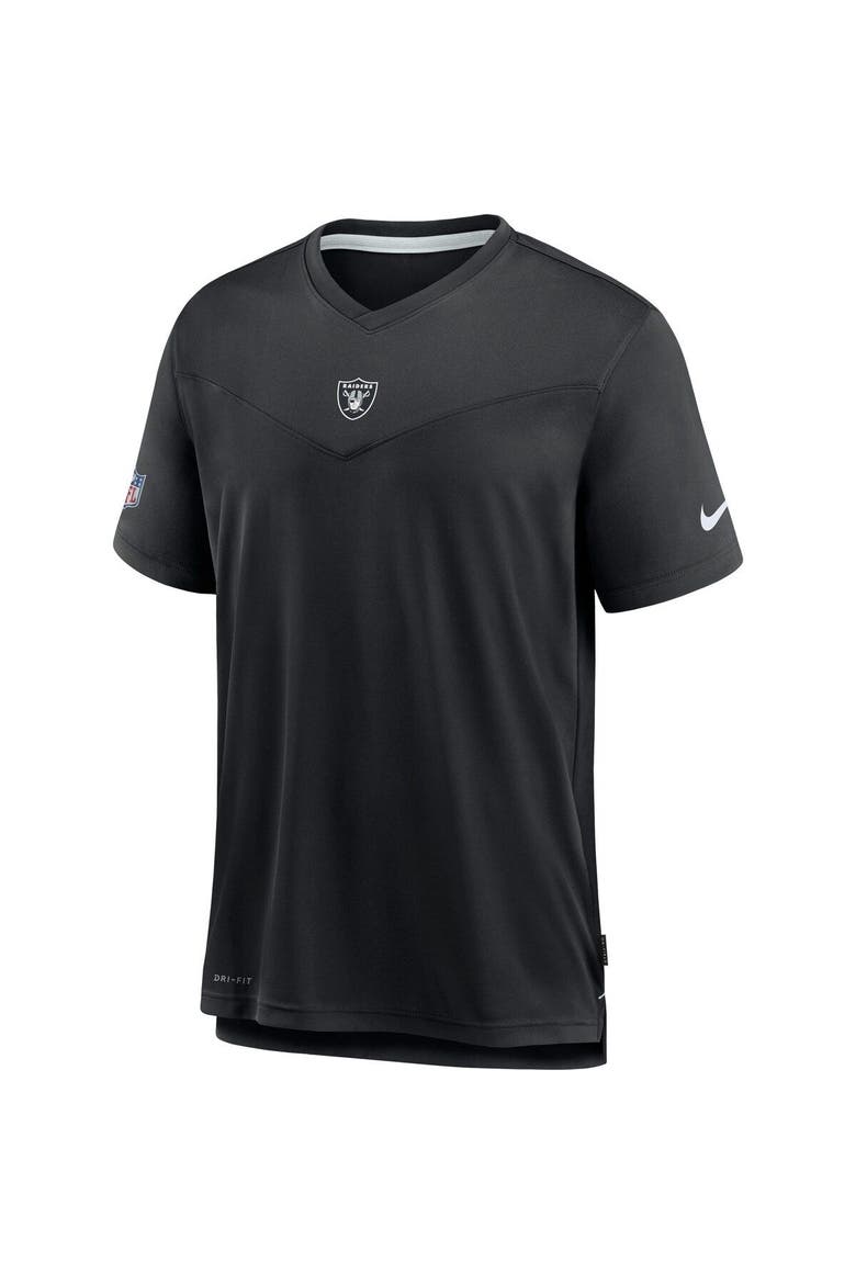 Men's Nike Black Las Vegas Raiders Sideline Coaches Performance V-Neck T-Shirt, Alternate, color, Black