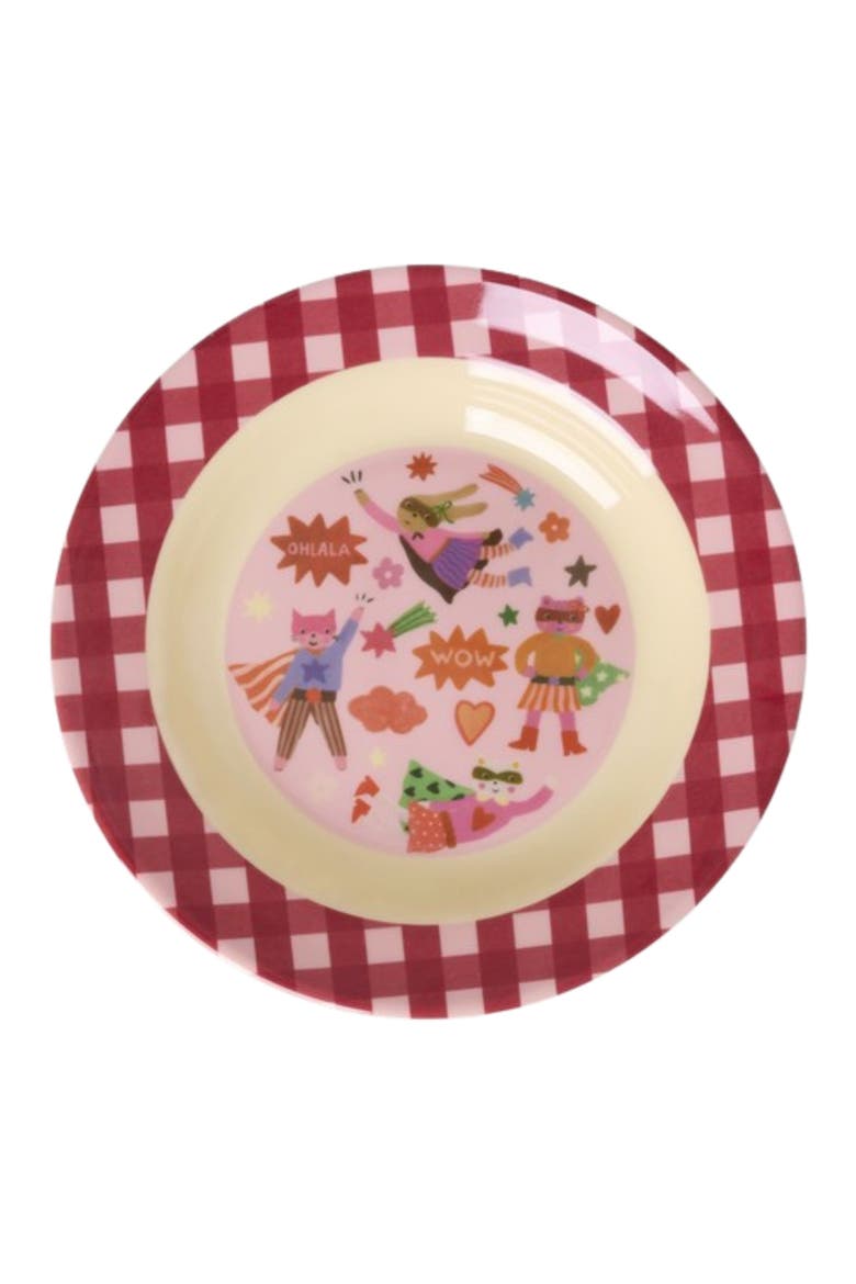 Melamine Kids Bowl Hero, Main, color, Pink
