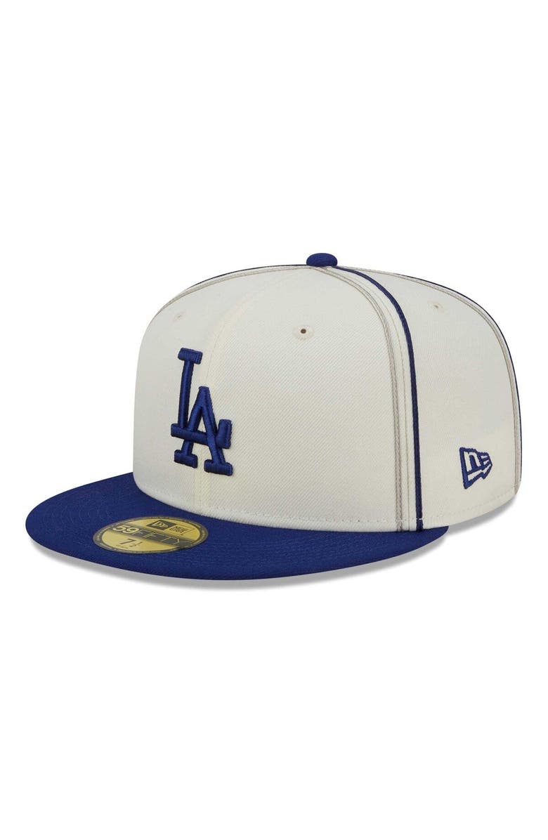 New Era Men's New Era Cream/Royal Los Angeles Dodgers Chrome Sutash 59FIFTY Fitted Hat, Main, color, Cream
