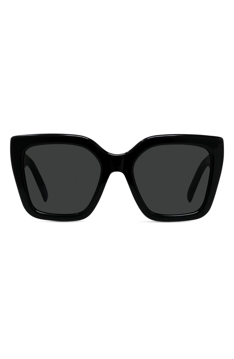 Givenchy Bold 53mm Square Sunglasses, Main, color, Shiny Black / Smoke