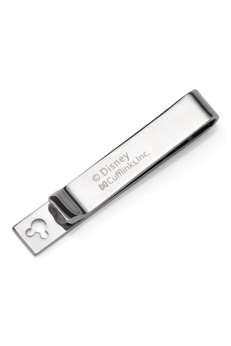 Mickey Mouse Silhouette Cutout Tie Bar, Alternate, color, SILVER