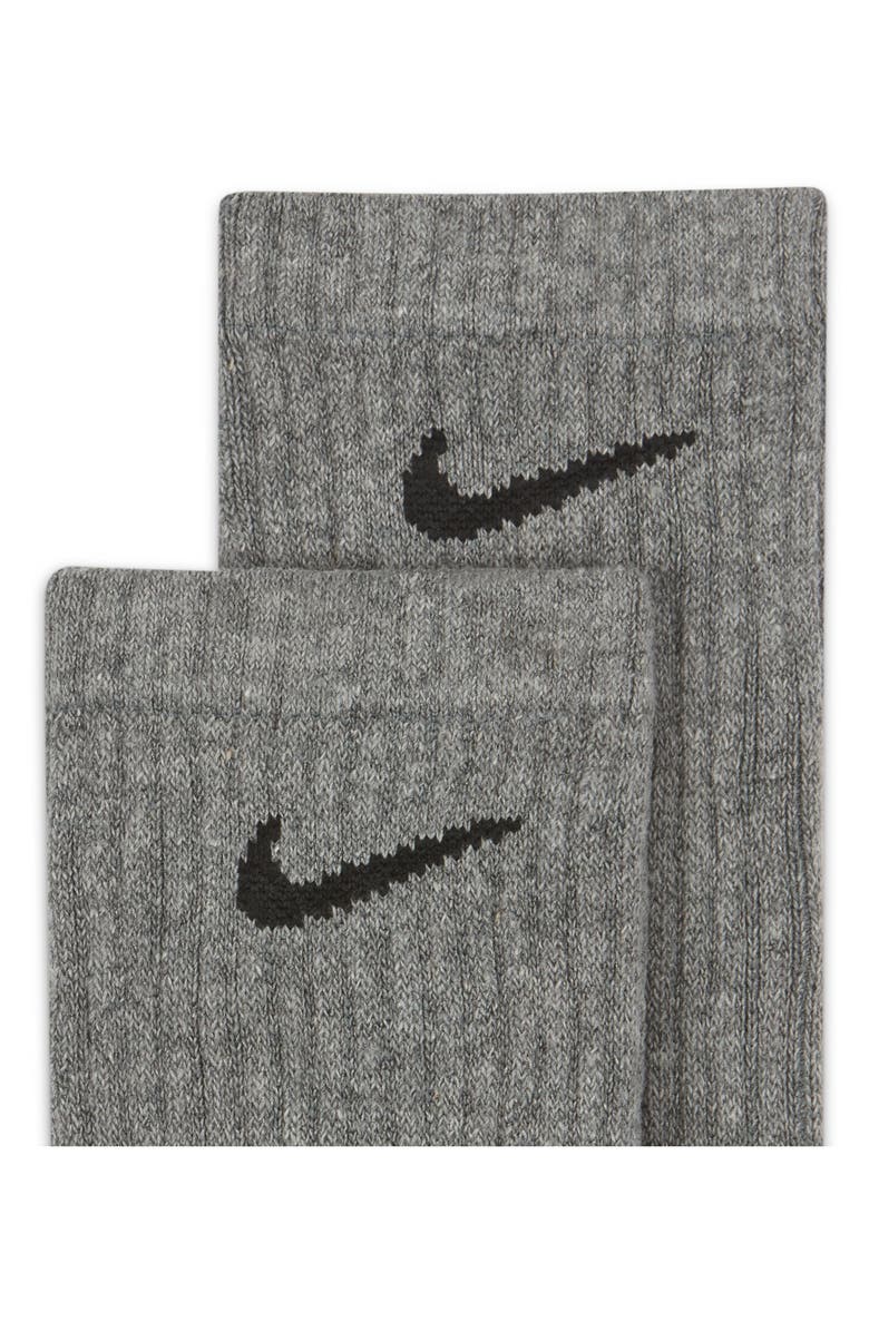 Nike Everyday Crush Crew Socks - Pack of 6, Alternate, color, Carbon Heather/Black