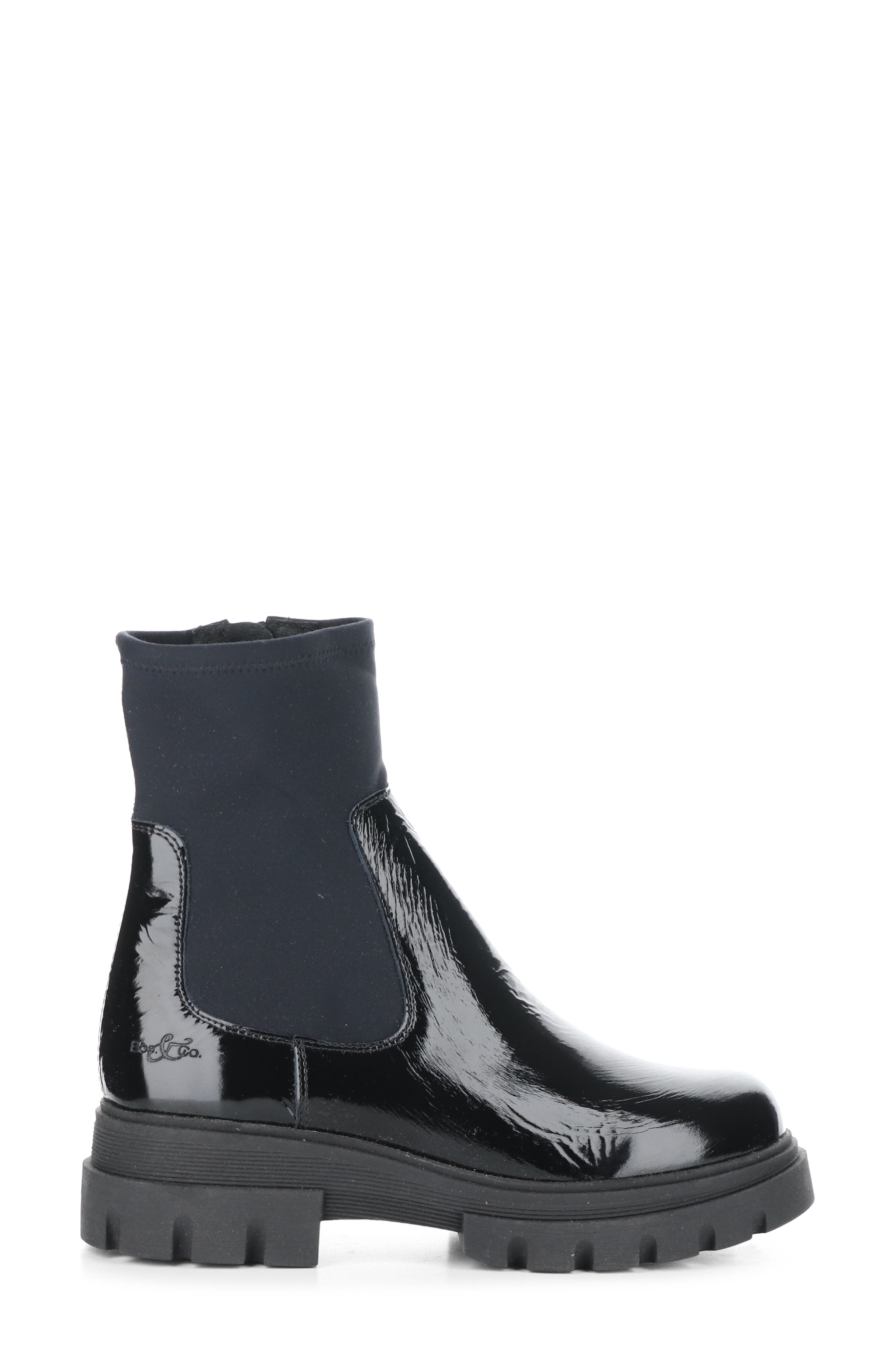 Bos. & Co. Five Waterproof Chelsea Boot, Alternate, color, Black Patent/Trico