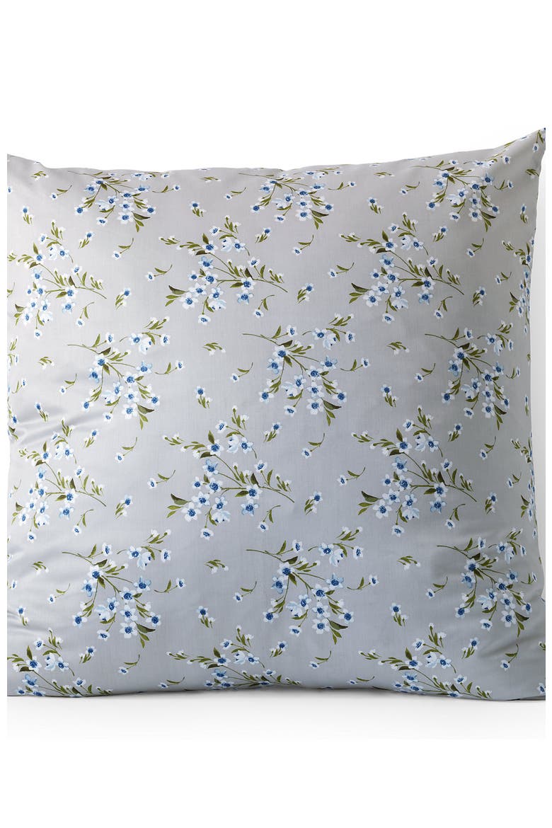 700 Thread Count Luxe Sateen Egyptian Cotton No Iron Bed Pillow Sham, Alternate, color, Light Fog Snow Drop Floral