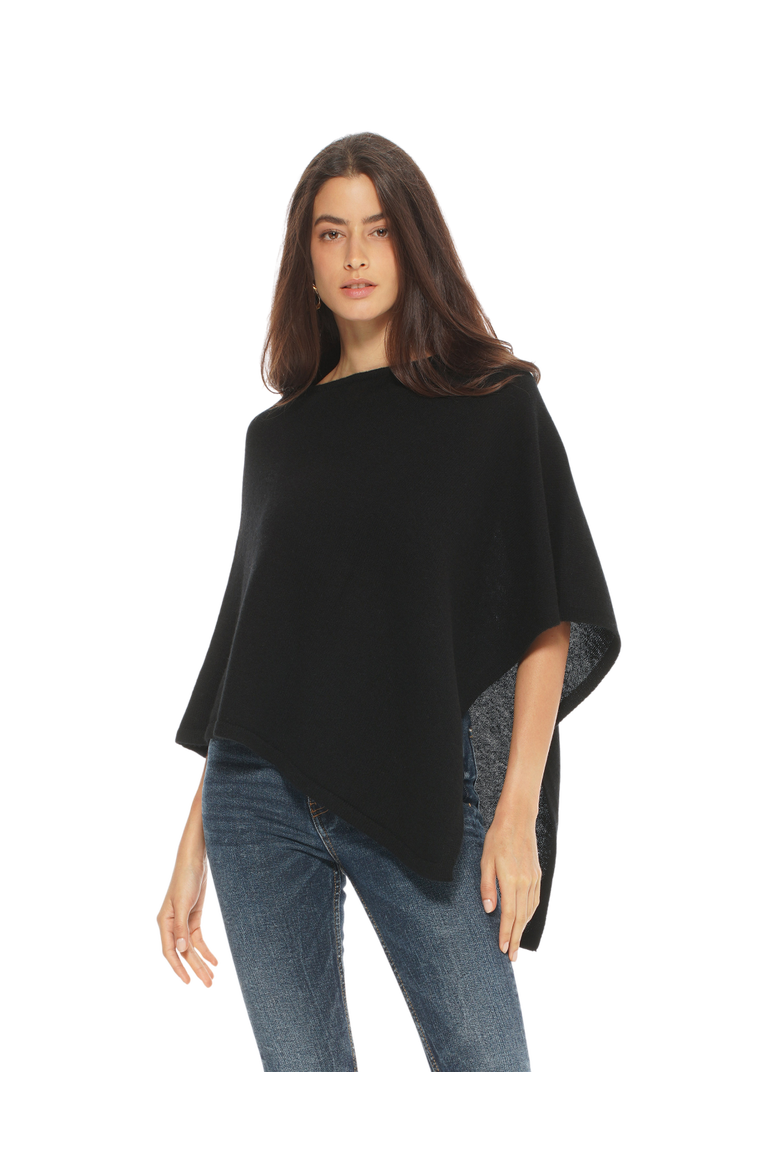 Pure Cashmere Capelet Poncho, Main, color, Black