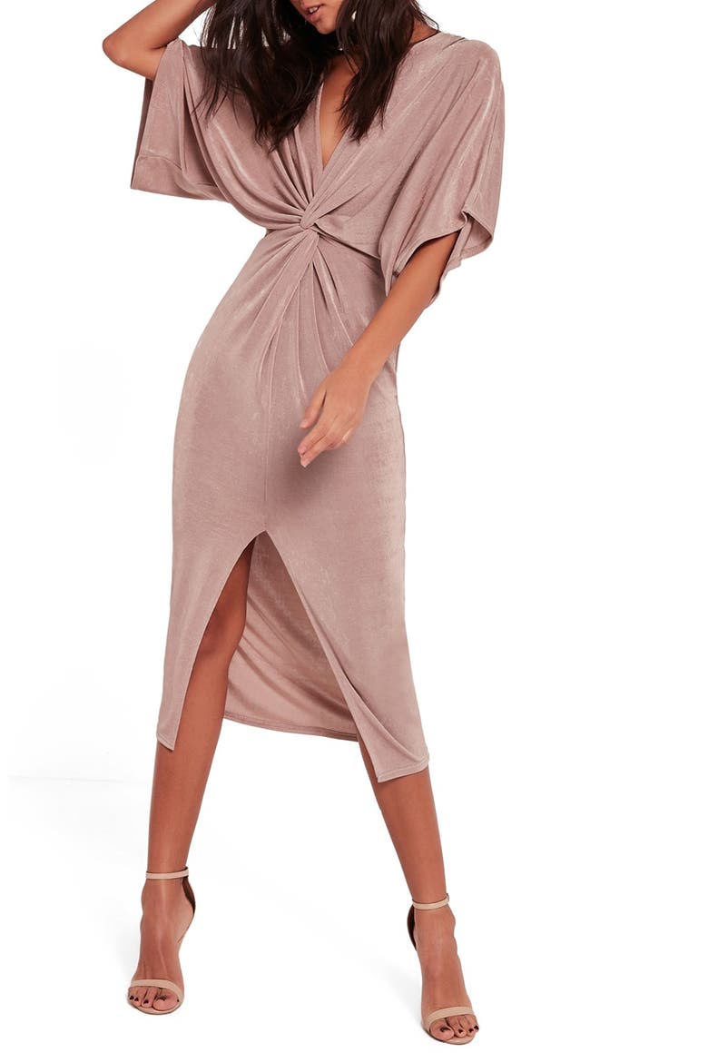Kimono Midi Dress, Alternate, color, BLUSH