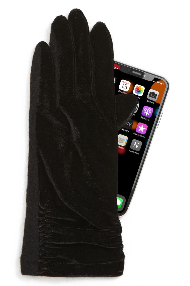 Radhika Vevlet Touch® Gloves, Alternate, color, BLACK