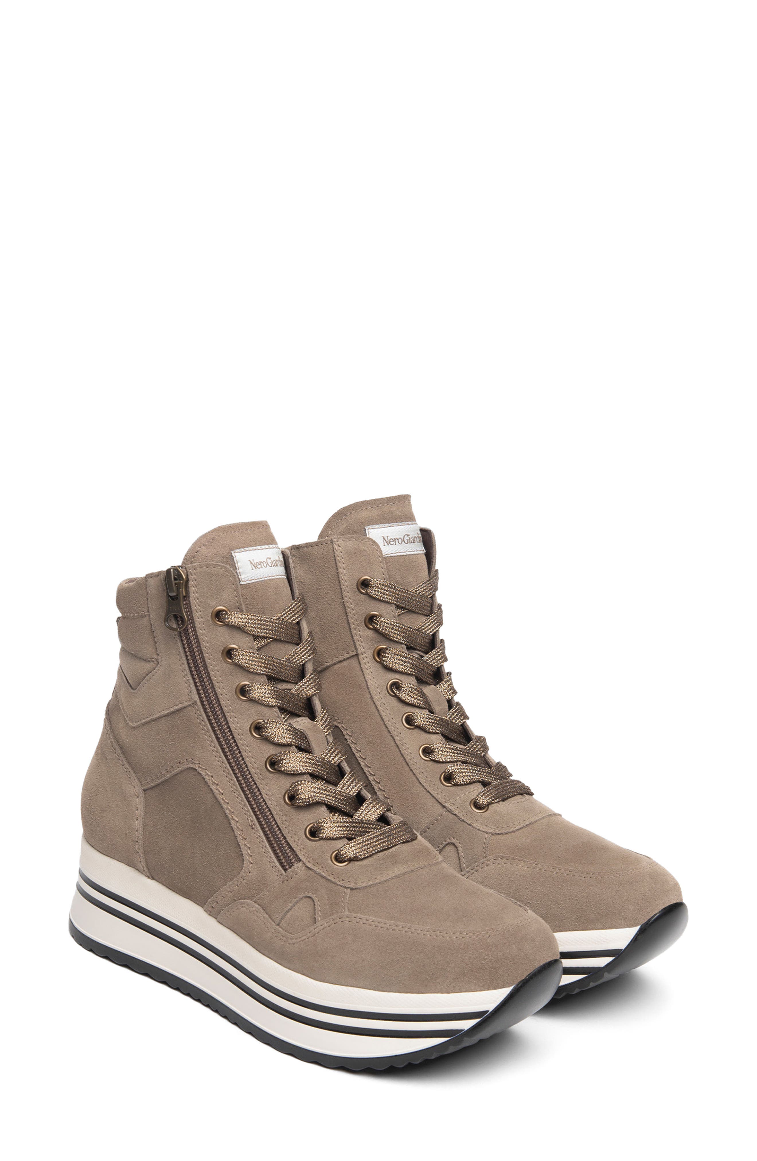NeroGiardini High Top Platform Sneaker, Main, color, 