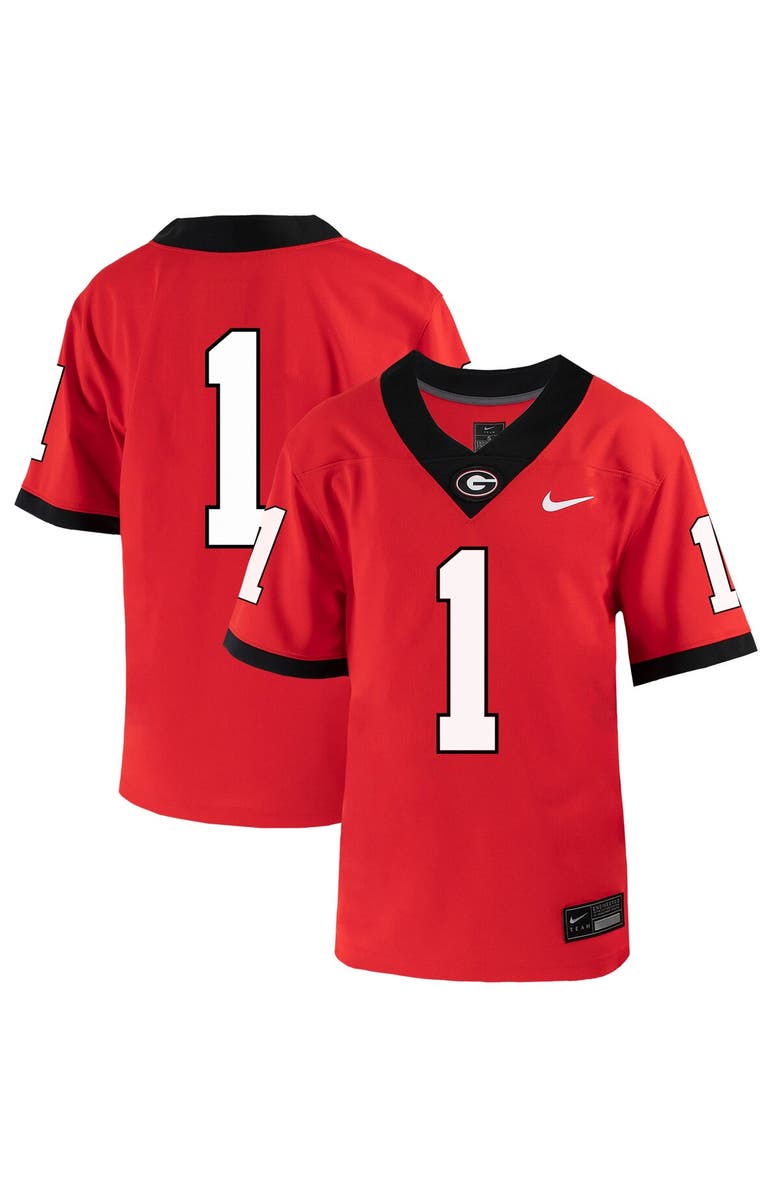 Nike Youth Nike #1 Red Georgia Bulldogs 1st Armored Division Old Ironsides Untouchable Football Jersey, Main, color, Red