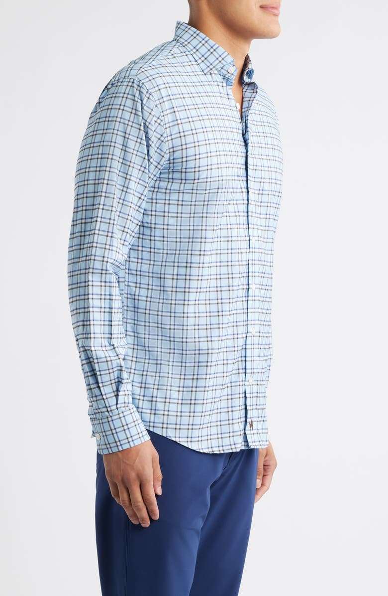 johnnie-O Jaden Check Stretch Button-Up Shirt, Alternate, color, Maliblu
