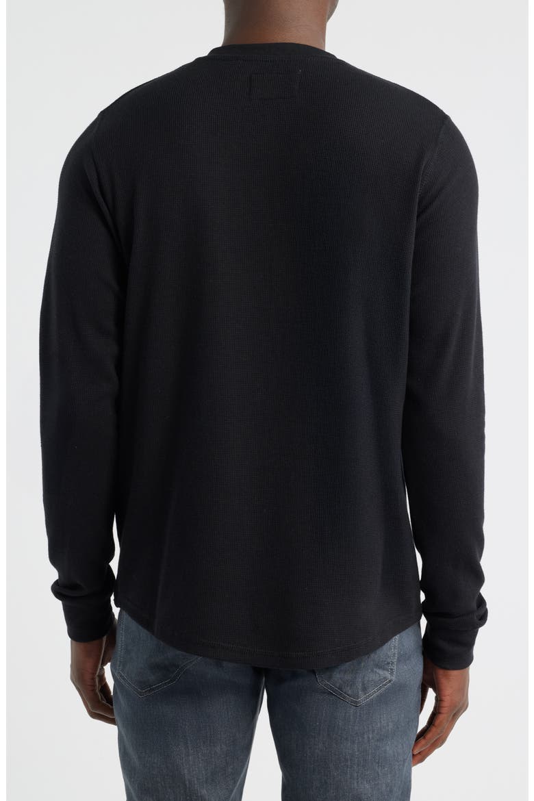 Calico Waffle Stitch Henley, Alternate, color, BLACK