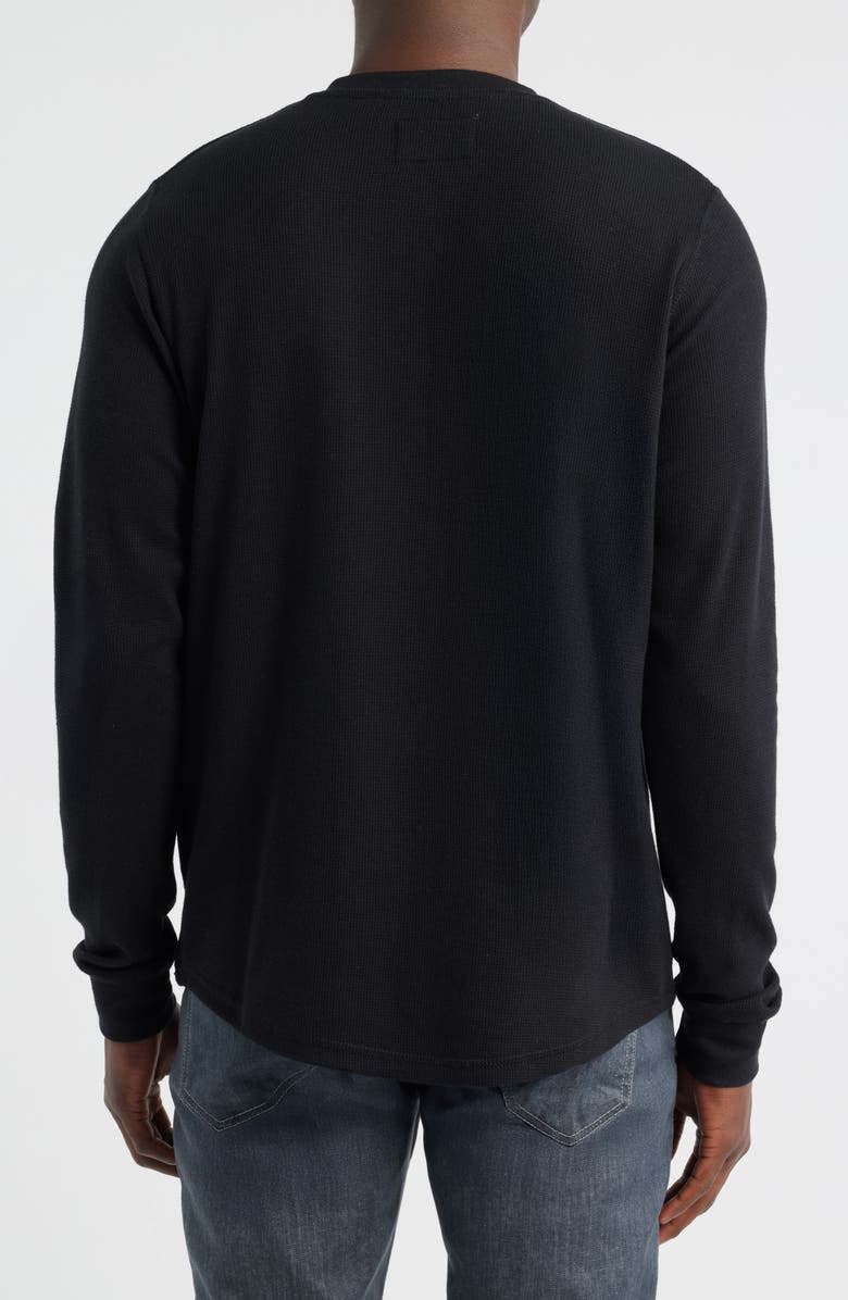 James Campbell Calico Waffle Stitch Henley, Alternate, color, Black